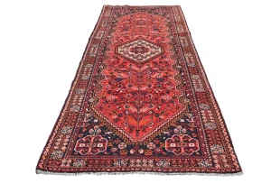 Vintage Red Tribal 3'6X9'5 Shiraz Persian Runner Rug