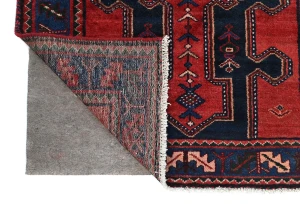 Vintage Red Floral Tribal 3'3X9'5 Hamedan Persian Runner Rug