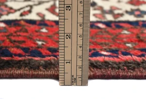 Vintage Red Geometric 2'3 X 9'2 Karajeh Persian Runner Rug