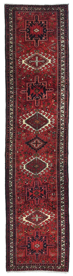 Vintage Red Tribal 2X10 Karajeh Persian Runner Rug