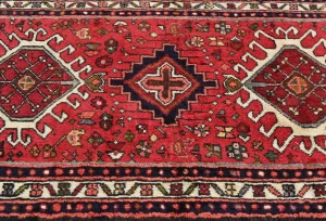 Vintage Red Tribal 2X10 Karajeh Persian Runner Rug