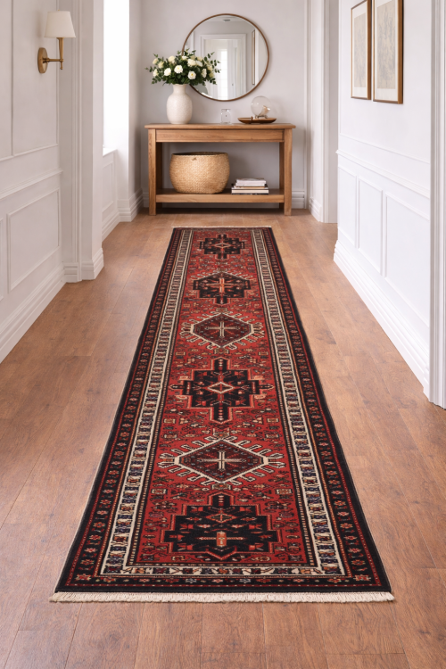 2'4 X 10'3 Hand Knotted Karajeh Persian Wool Runner Rug