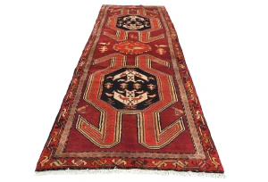 Vintage Purple-navy Tribal 3'6X10'5 Meshkin Persian Runner Rug