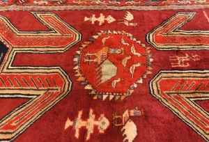 Vintage Purple-navy Tribal 3'6X10'5 Meshkin Persian Runner Rug