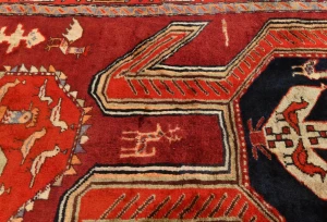 Vintage Purple-navy Tribal 3'6X10'5 Meshkin Persian Runner Rug