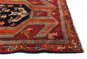 Vintage Purple-navy Tribal 3'6X10'5 Meshkin Persian Runner Rug