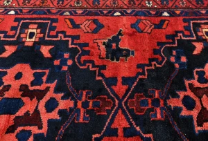 Vintage Red Floral Tribal 3'6X10'2 Hamedan Persian Runner Rug
