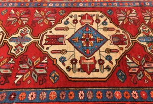 Vintage Red Tribal 3'5X10 Heriz Persian Runner Rug
