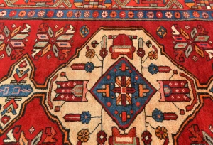 Vintage Red Tribal 3'5X10 Heriz Persian Runner Rug