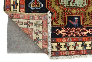 Vintage Plum Pictorial Tribal 4X10'4 Meshkin Persian Runner Rug