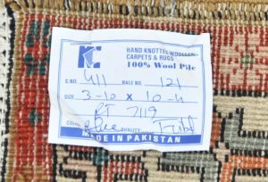 Vintage Plum Pictorial Tribal 4X10'4 Meshkin Persian Runner Rug