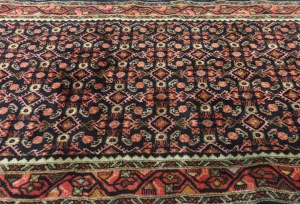 Vintage Purple-navy Allover Tribal 3X12 Hamedan Persian Runner Rug