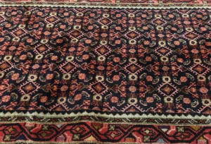 Vintage Purple-navy Allover Tribal 3X12 Hamedan Persian Runner Rug
