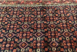 Vintage Purple-navy Allover Tribal 3X12 Hamedan Persian Runner Rug