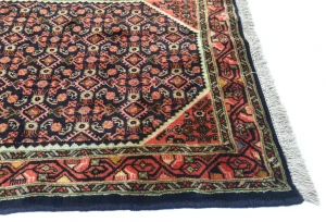 Vintage Purple-navy Allover Tribal 3X12 Hamedan Persian Runner Rug