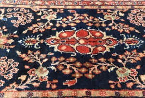 Vintage Purple-navy Tribal 3X15 Hamedan Persian Runner Rug