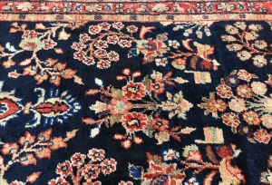 Vintage Purple-navy Tribal 3X15 Hamedan Persian Runner Rug