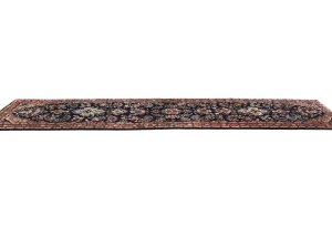 Vintage Navy Blue Floral Tribal 3X15 Hamedan Persian Runner Rug