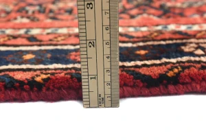 Vintage Red Floral Tribal 3X13 Hamedan Persian Runner Rug