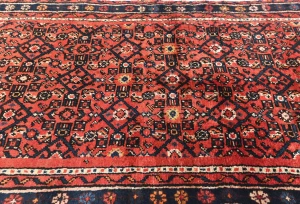 Vintage Red Floral Tribal 3X13 Hamedan Persian Runner Rug