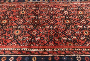 Vintage Red Floral Tribal 3X13 Hamedan Persian Runner Rug