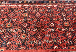 Vintage Red Floral Tribal 3X13 Hamedan Persian Runner Rug