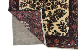 Vintage Cream Floral Tribal 3X17 Hamedan Persian Runner Rug