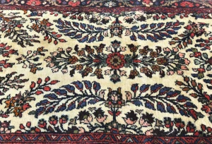 Vintage Cream Floral Tribal 3X17 Hamedan Persian Runner Rug