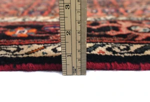 Vintage Coral Red Floral Tribal 3X16 Hamedan Persian Runner Rug