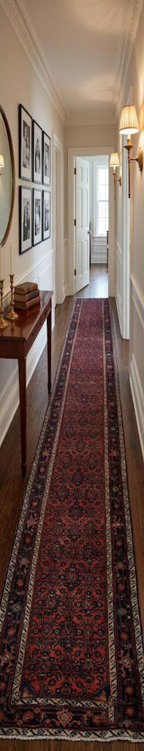 Vintage Coral Red Floral Tribal 3X16 Hamedan Persian Runner Rug