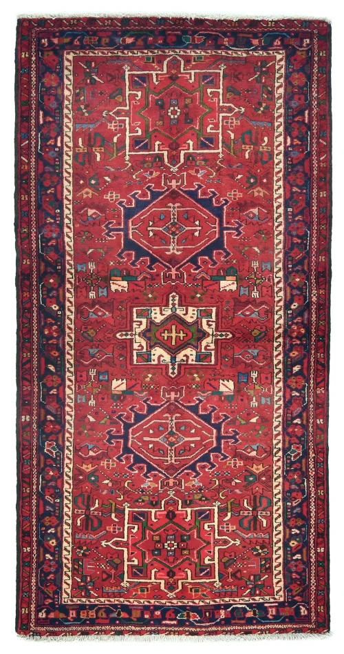Vintage Red Tribal 4X7 Karajeh Persian Rug