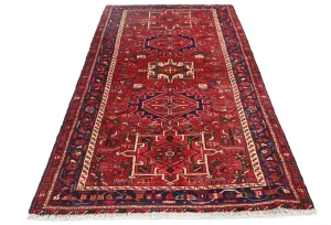 Vintage Red Tribal 4X7 Karajeh Persian Rug