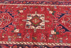 Vintage Red Tribal 4X7 Karajeh Persian Rug