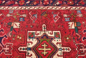Vintage Red Tribal 4X7 Karajeh Persian Rug