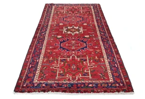 Vintage Red Tribal 4X7 Karajeh Persian Rug