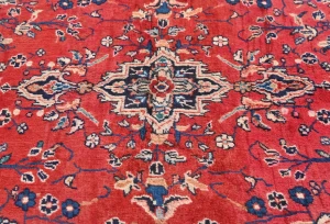 Vintage Red Floral Tribal 3'7X5'6 Hamedan Persian Rug