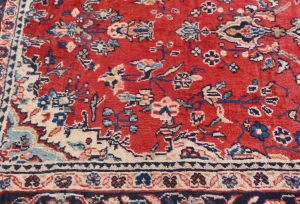 Vintage Red Floral Tribal 3'7X5'6 Hamedan Persian Rug