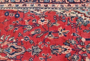 Vintage Red Floral Tribal 3'7X5'6 Hamedan Persian Rug