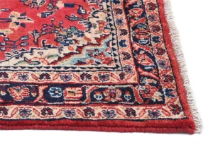 Vintage Red Floral Tribal 3'7X5'6 Hamedan Persian Rug