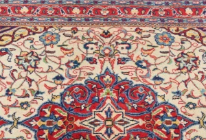 Vintage Cream Floral 3'6X4'7 Sarouk Persian Rug