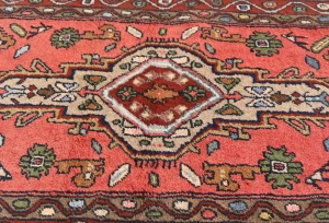 Vintage Bittersweet Red Floral Tribal 3X5 Hamedan Persian Rug