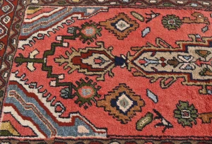 Vintage Bittersweet Red Floral Tribal 3X5 Hamedan Persian Rug