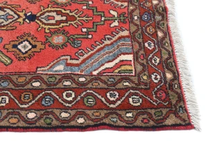 Vintage Bittersweet Red Floral Tribal 3X5 Hamedan Persian Rug