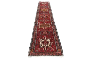 Vintage Red Tribal 2X10 Karajeh Persian Runner Rug