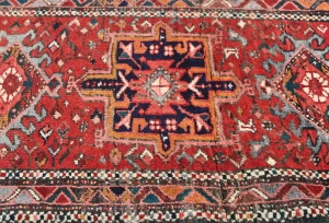 Vintage Red Tribal 2X10 Karajeh Persian Runner Rug