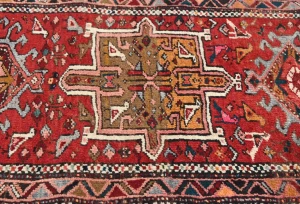 Vintage Red Tribal 2X10 Karajeh Persian Runner Rug