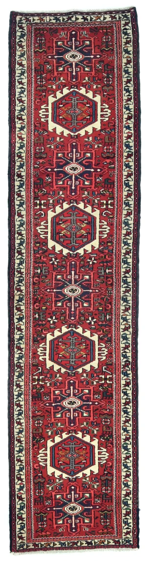 Vintage Red Tribal 2'4X10 Karajeh Persian Runner Rug