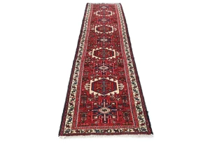 Vintage Red Tribal 2'4X10 Karajeh Persian Runner Rug