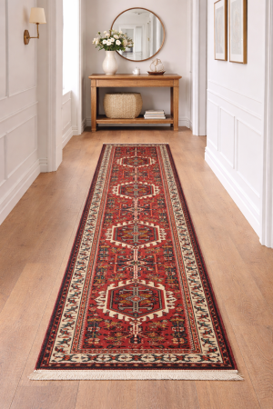 Vintage Red Tribal 2'4X10 Karajeh Persian Runner Rug