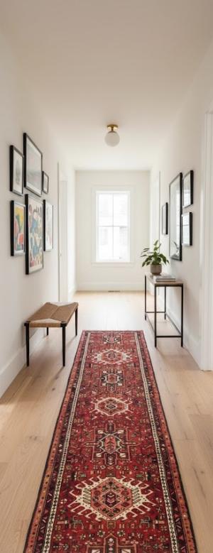 2'11 x 10'5 Hand Knotted Karajeh Persian Wool Runner Rug